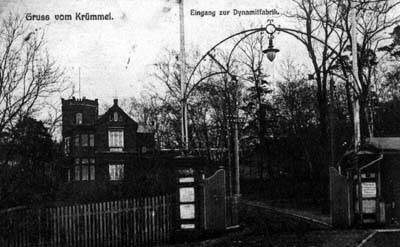 Eingang zur Krümmeler Dynamitfabrik um 1908
